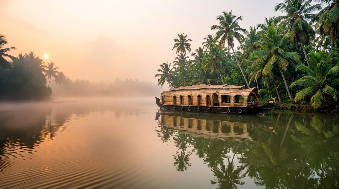 Kerala backwaters at sunrise